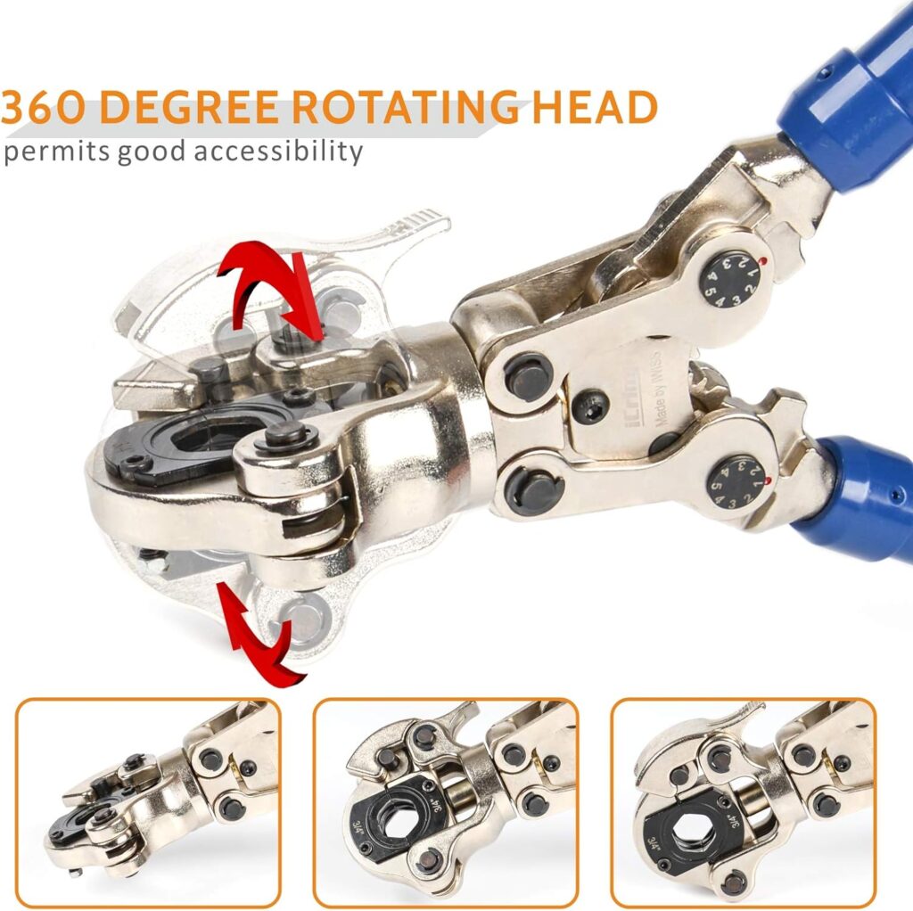 IWS-1632AF Copper Tube fittings Crimping tool with 1/2,3/4 and 1-inch Jaw for ProPress copper fitting-manufactured by IWISS