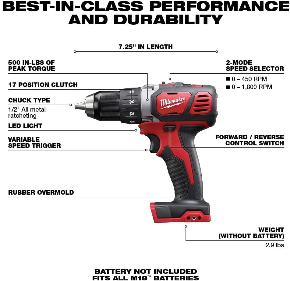 Milwaukee 2892-22CT M18 Compact Brushless 2-Tool Combo Kit, Drill Driver/Impact Driver