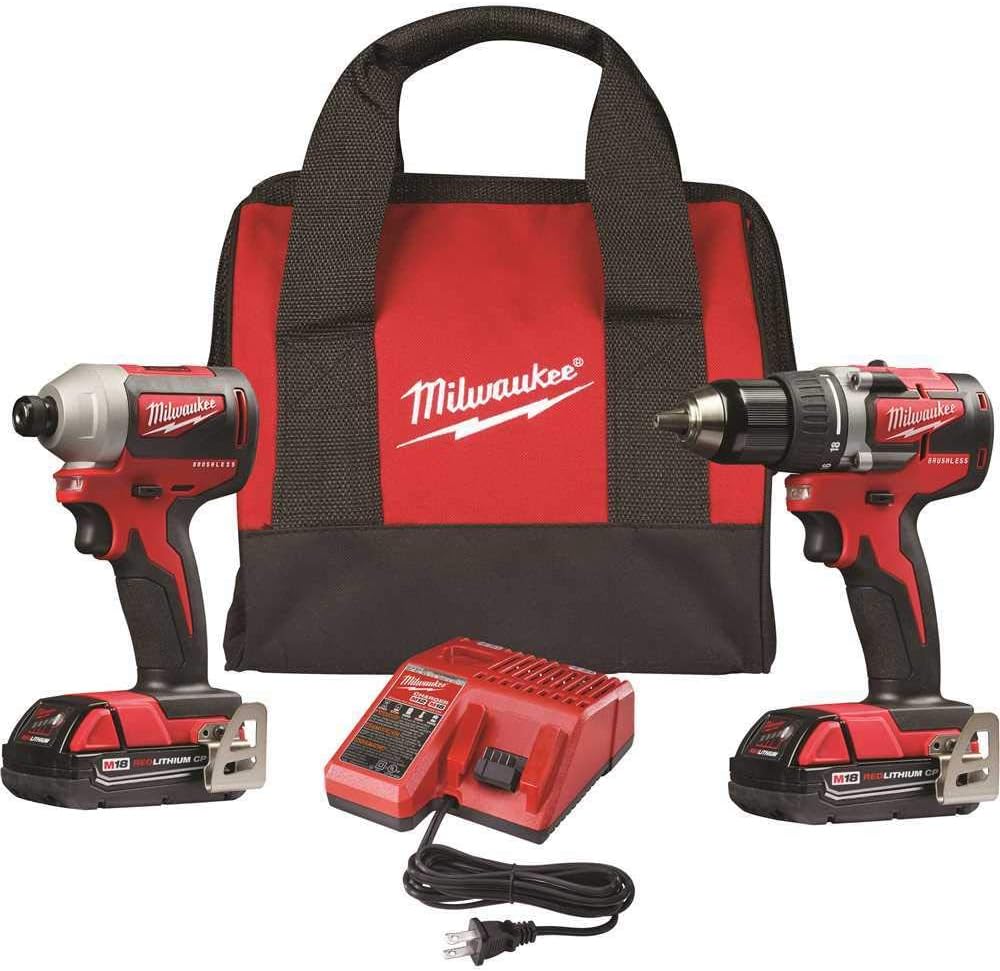 Milwaukee 2892-22CT M18 Compact Brushless 2-Tool Combo Kit, Drill Driver/Impact Driver